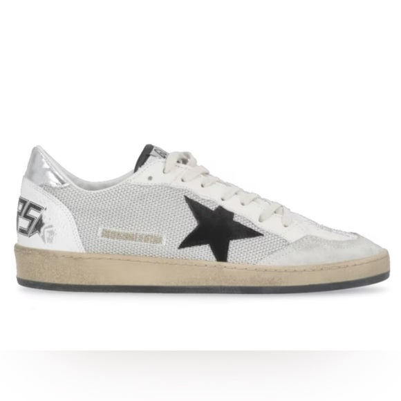 Golden Goose Men Ball Star Sneaker In White Silver Black NIB - Picture 1 of 5